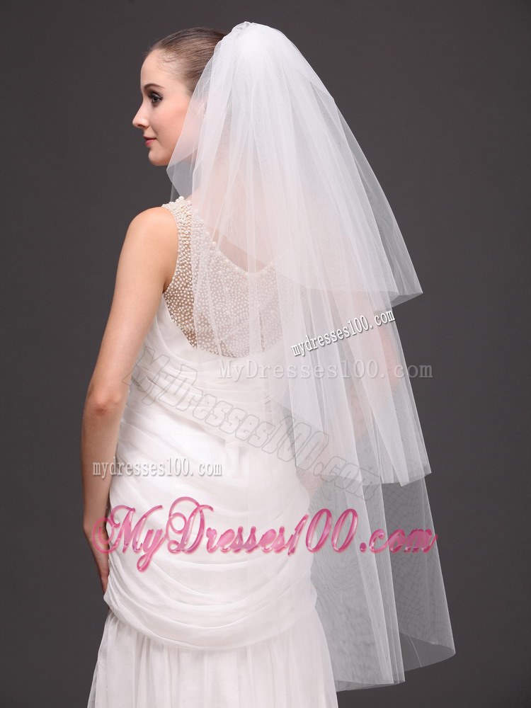 Three-tier Tulle Drop Veil For Wedding On Sale