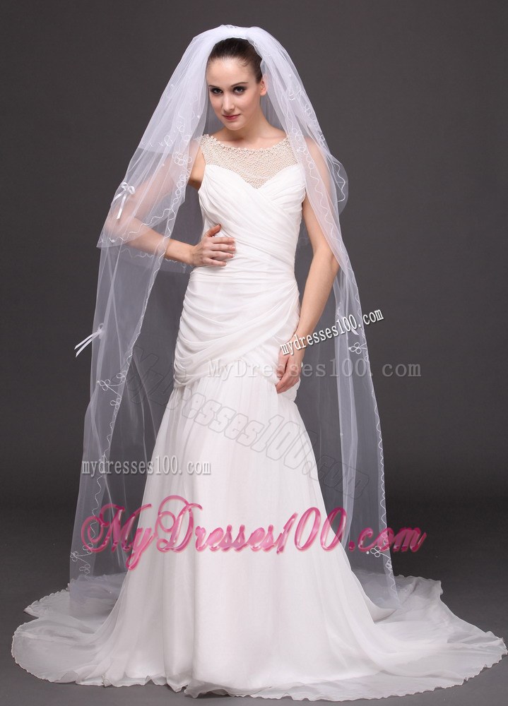 Three-tier Tulle Embroidery Bridal Veil