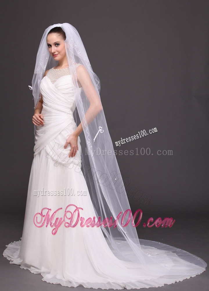 Three-tier Tulle Embroidery Bridal Veil