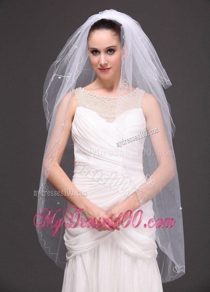 Three-tier Tulle With Embroidery Bridal Veil