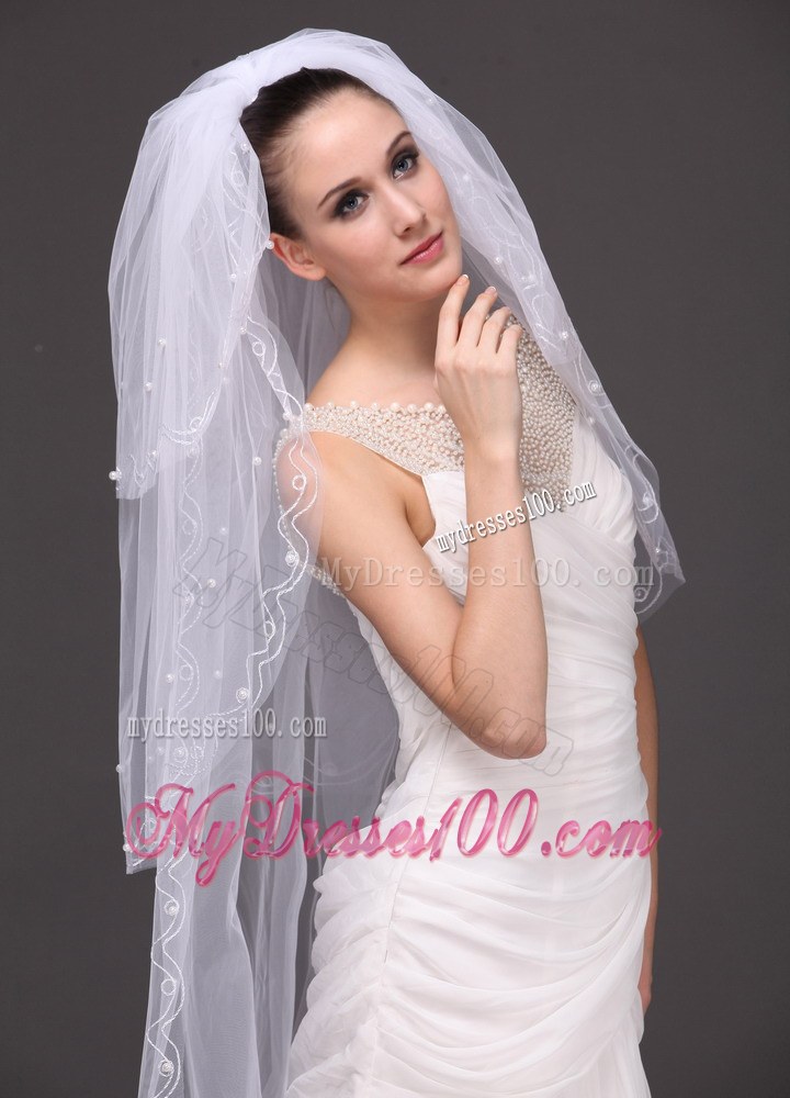 Three-tier and Embroidery Bridal Veils For Wedding