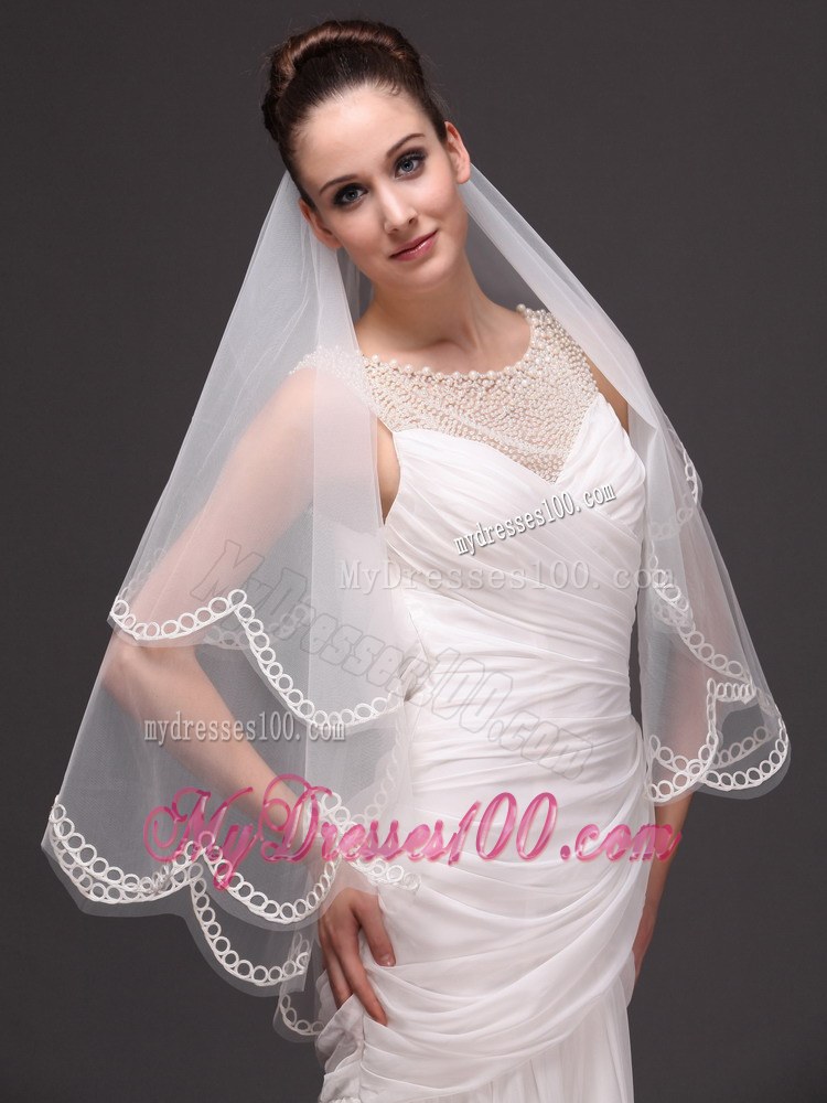 Tow-tier Tulle Wedding Veil On Sale