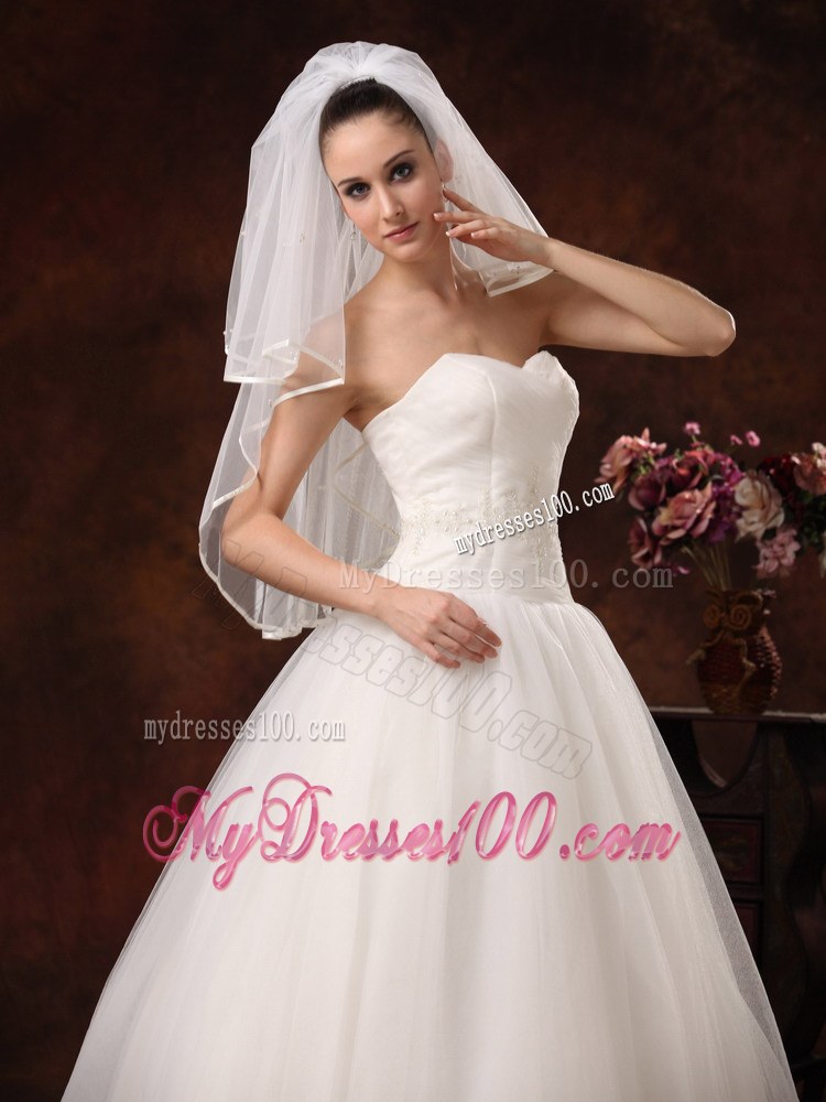 Two Layers Tulle Elbow Length Popular Wedding Veil