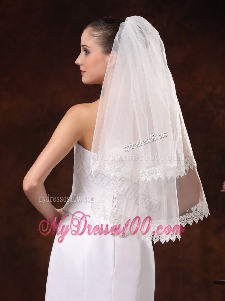 Two-tier Lace Edge And Tulle For Wedding