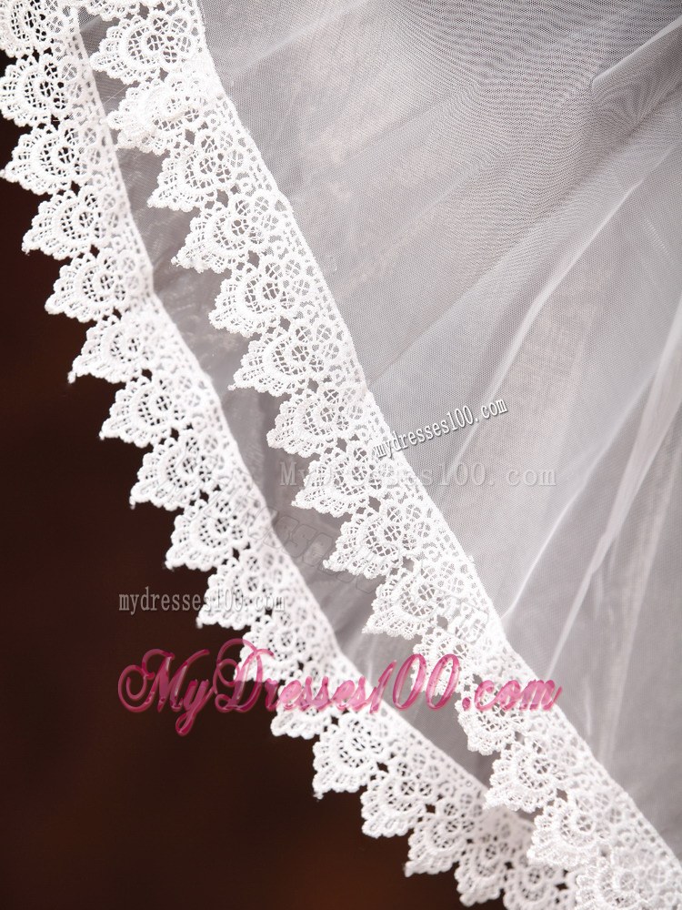 Two-tier Lace Edge And Tulle For Wedding