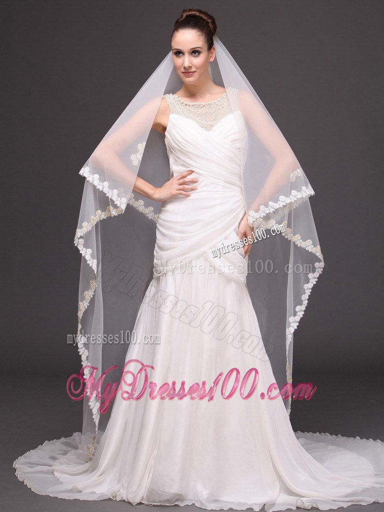 Two-tier Lace For Bridal Veil For Wedding