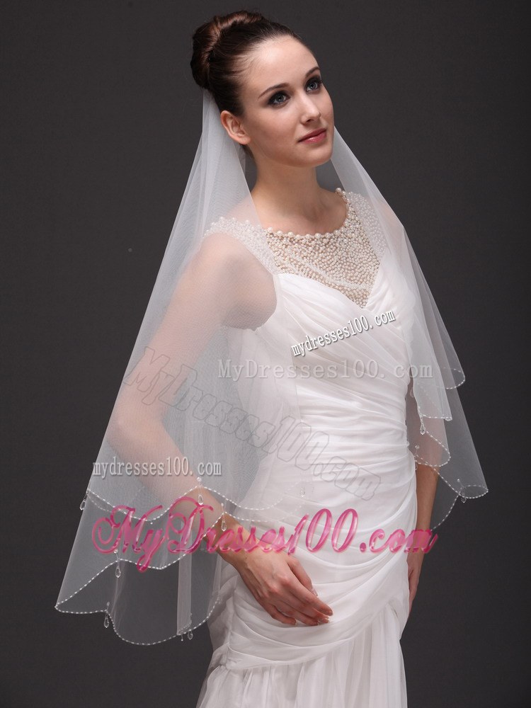 Two-tier Tulle Drop Veil For Wedding