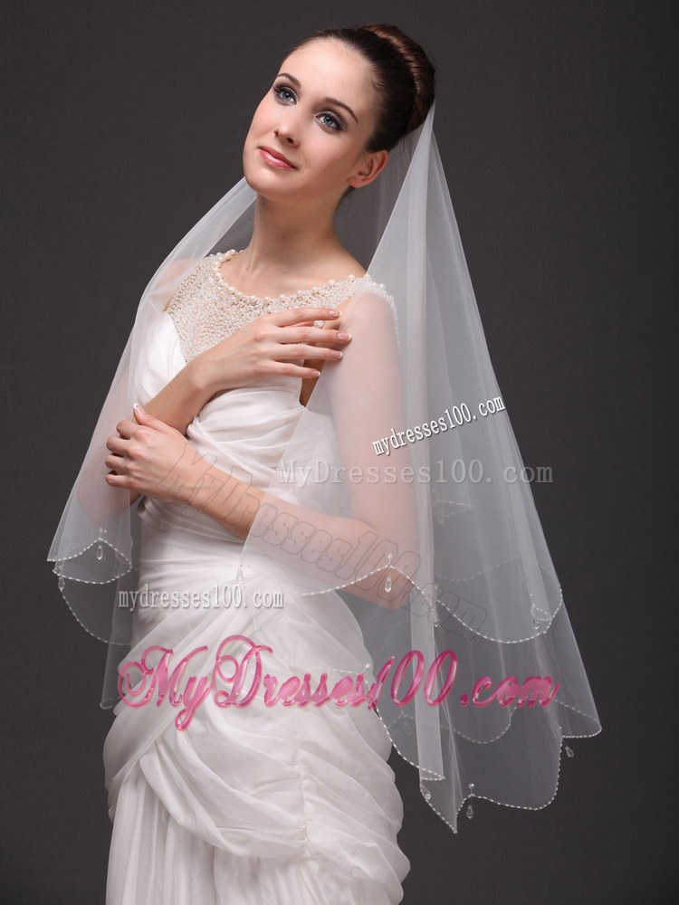 Two-tier Tulle Drop Veil For Wedding
