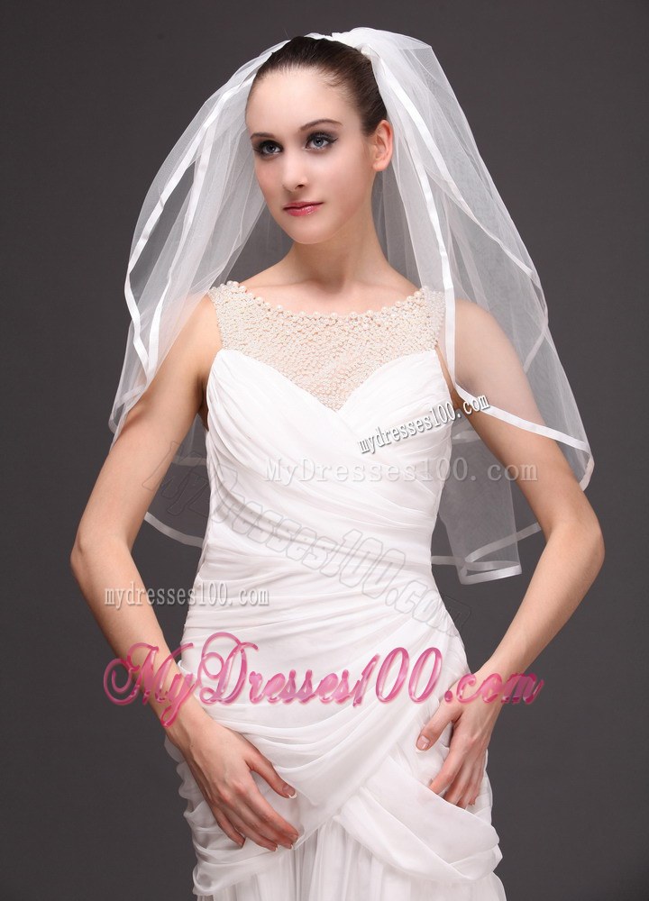 Two-tier Tulle With Ribbon Edge Wedding Veil