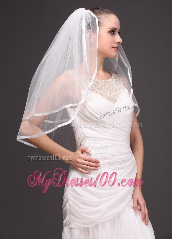 Two-tier Tulle With Ribbon Edge Wedding Veil