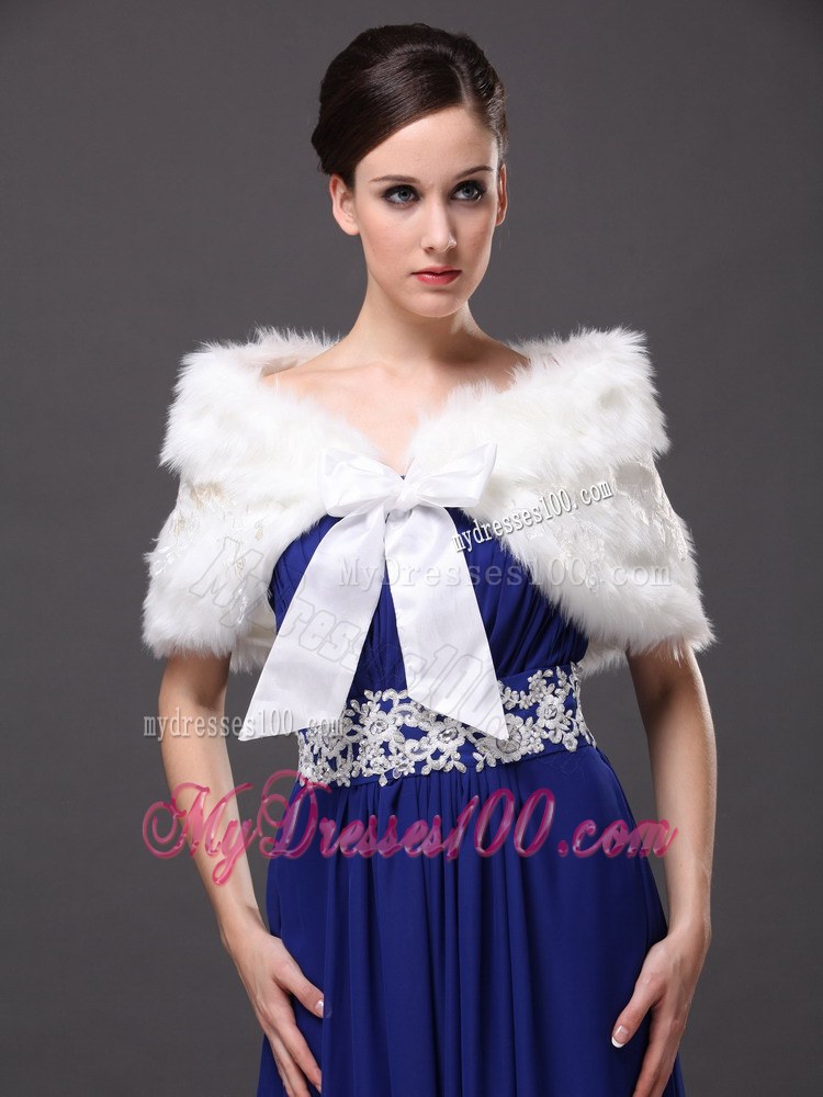 Bowknot V-Neck Faux Fur Formal Occasions Wraps / Shawls