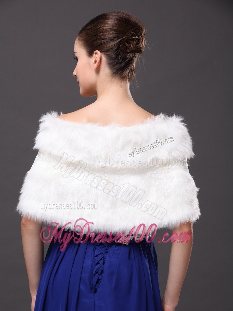 Bowknot V-Neck Faux Fur Formal Occasions Wraps / Shawls