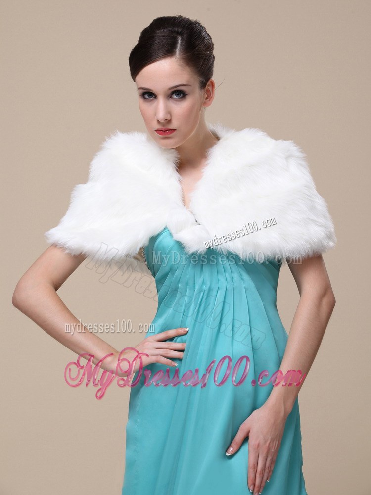 Faux Fur Wedding / Special Occasion Shawl With Front Closure