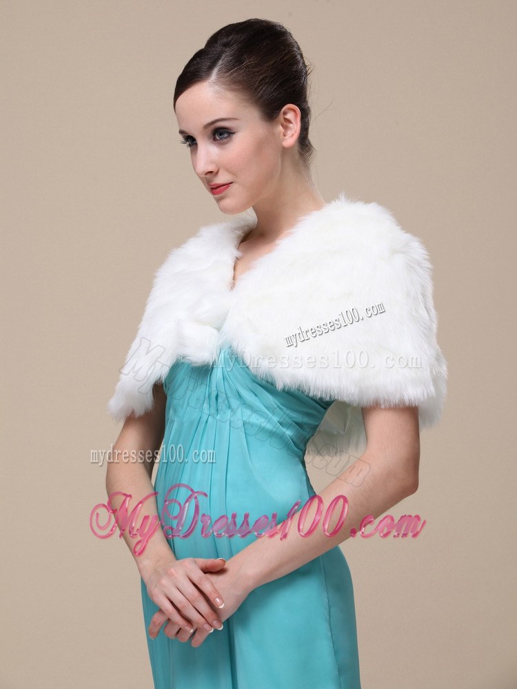 Faux Fur Wedding / Special Occasion Shawl With Front Closure