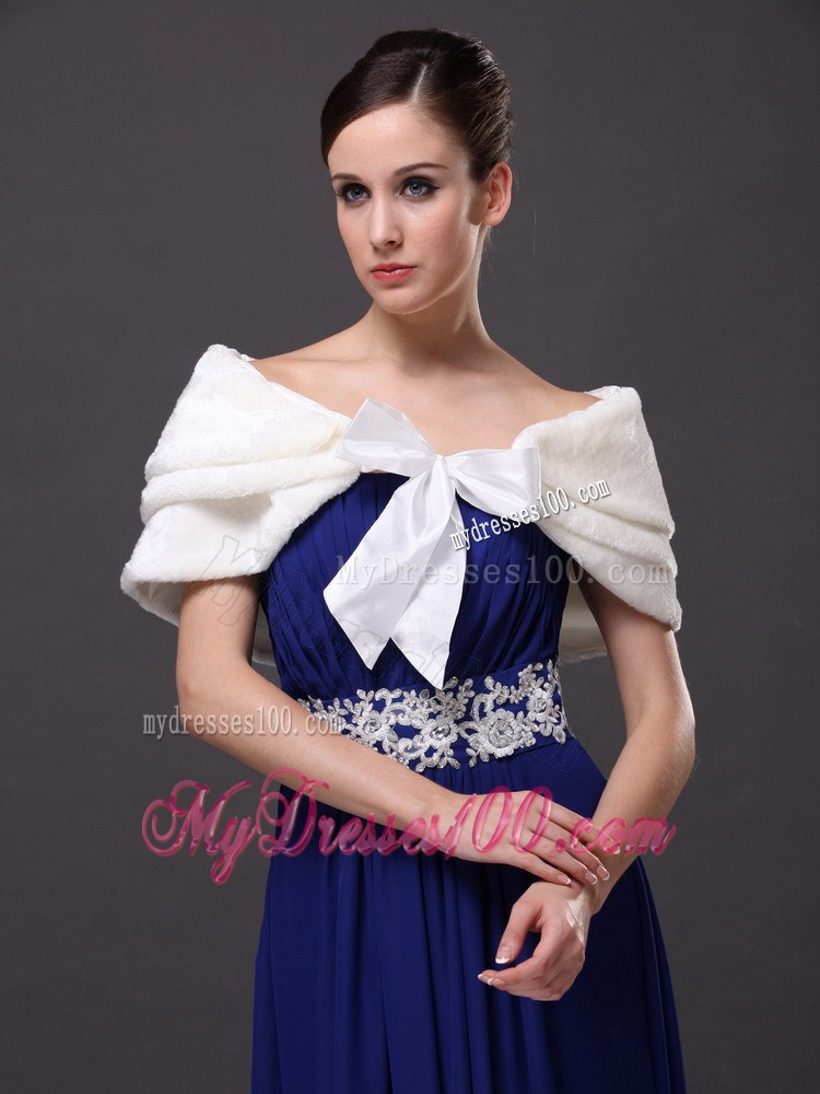 Genuine Bowknot Off Shoulder White Prom Wraps / Shawls
