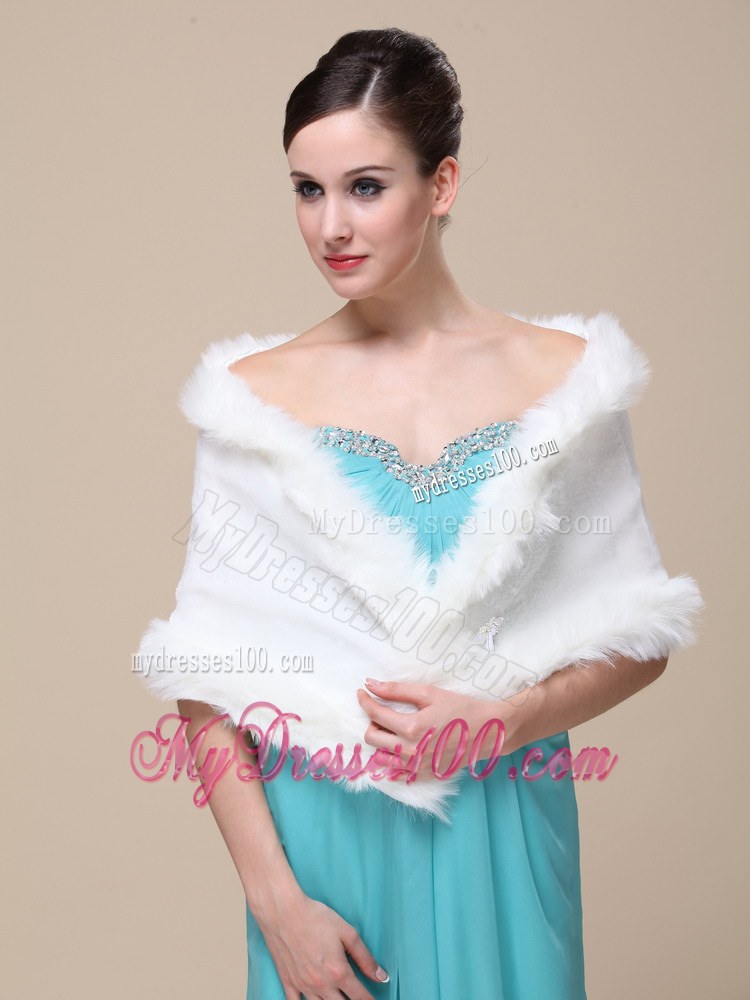 Gorgeous Faux Fur Special Occasion / Wedding Shawl On Sale