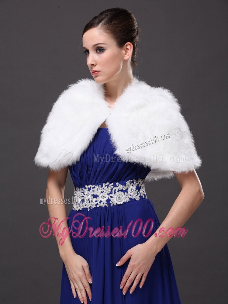 High Neck Perfect Faux Fur Prom Wraps / Shawls