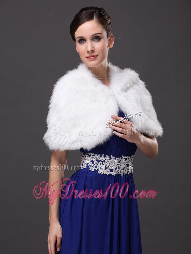 High Neck Perfect Faux Fur Prom Wraps / Shawls