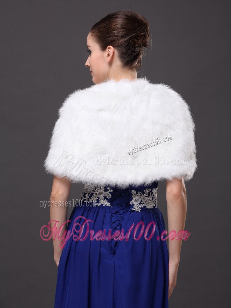 High Neck Perfect Faux Fur Prom Wraps / Shawls