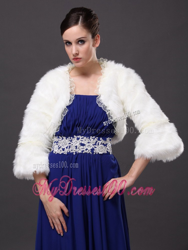 Lace Open Front White Stylish Jacket