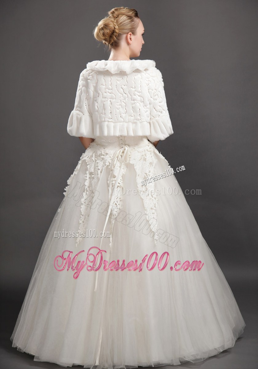 Luxurious Fold-over Collar Half Sleeves Jacket
