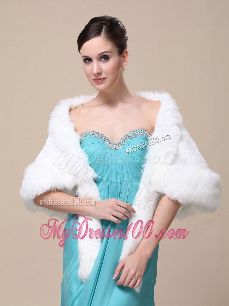 Faux Fur Wraps For Wedding Party and Other Occasion With Open Front