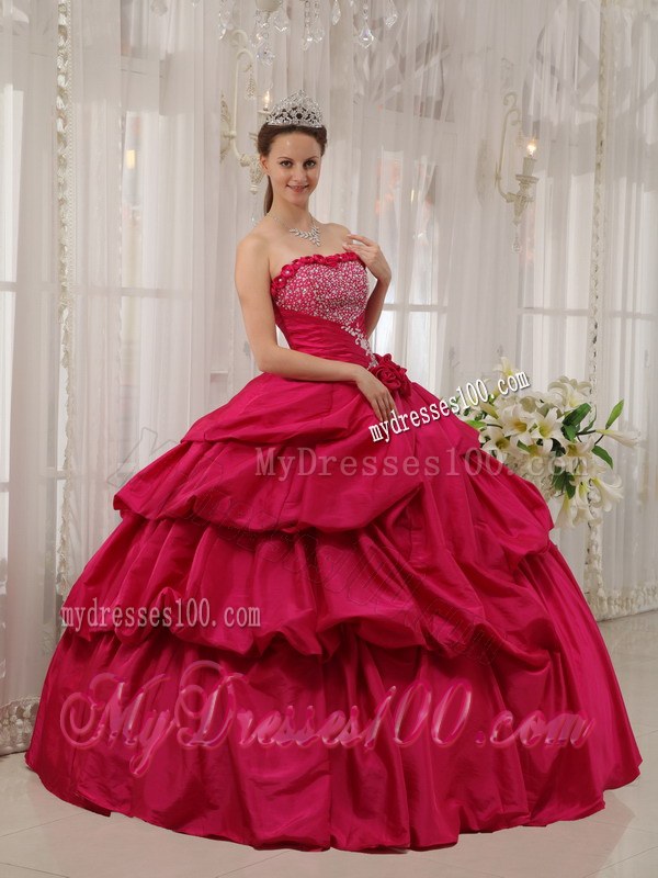 Floor-length Strapless Beading Flowery Sweet 16 Dresses 2013 on Sale