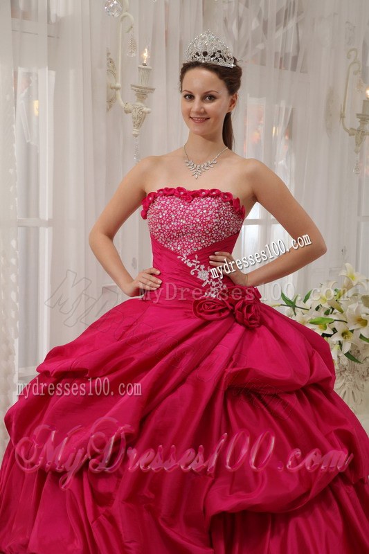 Floor-length Strapless Beading Flowery Sweet 16 Dresses 2013 on Sale