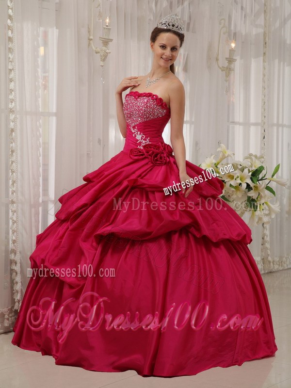 Floor-length Strapless Beading Flowery Sweet 16 Dresses 2013 on Sale