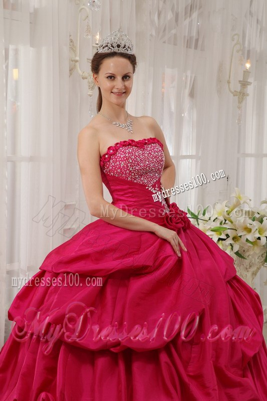 Floor-length Strapless Beading Flowery Sweet 16 Dresses 2013 on Sale