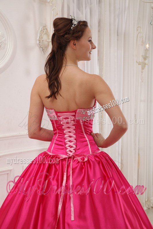 Latest Two-toned Pink Sweetheart Beaded Bowkots Dress for Sweet 15