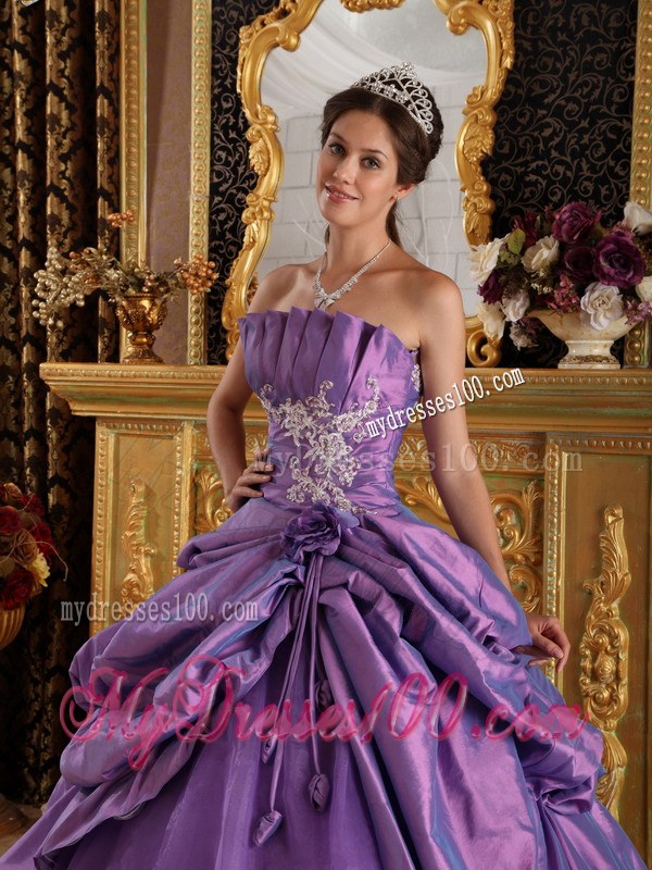 Lavender Ball Gown Appliques and Pick-ups Quinceanera Gown
