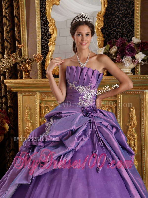Lavender Ball Gown Appliques and Pick-ups Quinceanera Gown