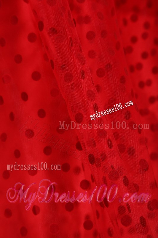 Popular Red Sweet 15 Dresses Floor-length with Appliqued Hemline