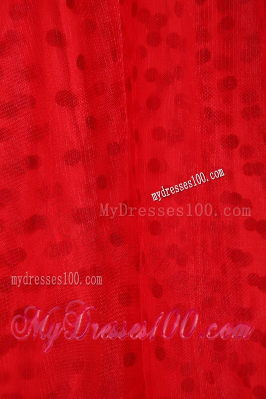 Popular Red Sweet 15 Dresses Floor-length with Appliqued Hemline