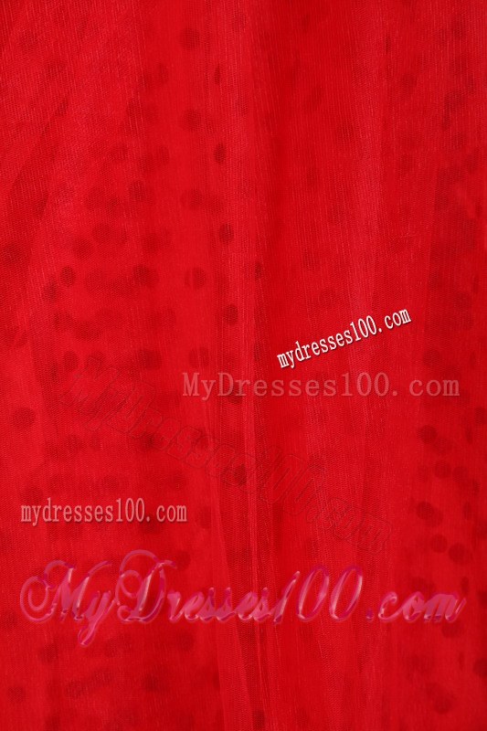 Popular Red Sweet 15 Dresses Floor-length with Appliqued Hemline