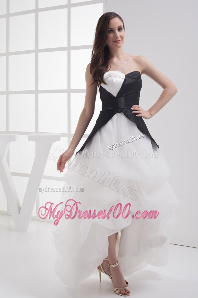 A-line Sweetheart High-low Pick-ups Wedding Dress
