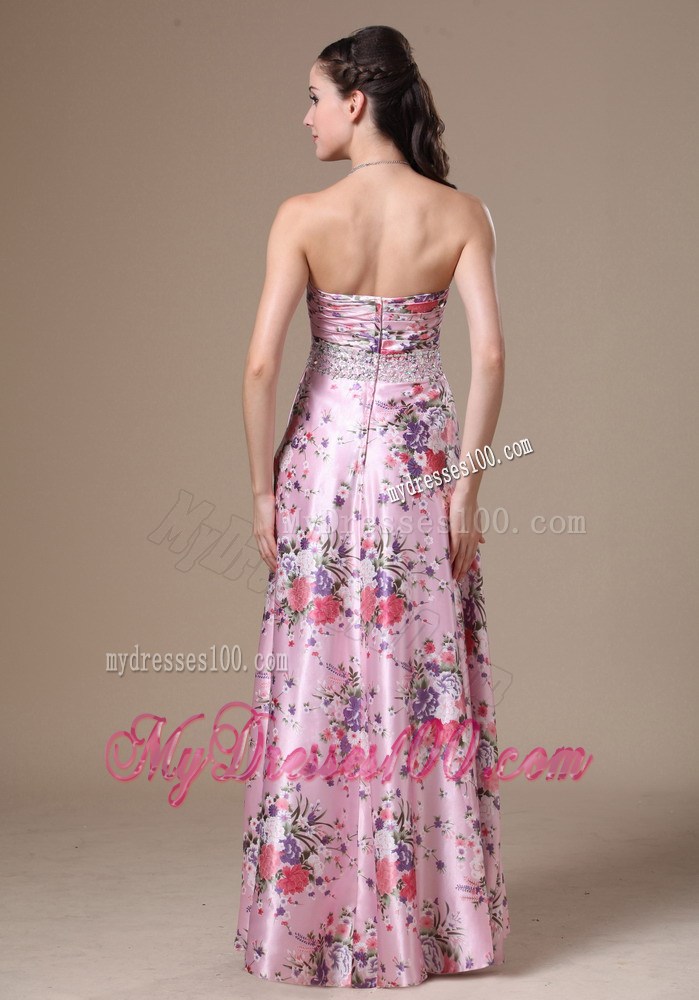 Print Beading Column Floor-length Sweetheart 2013 Prom Dress