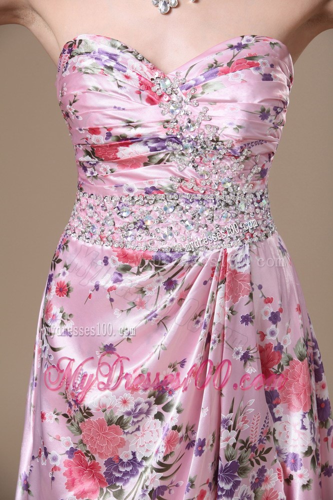 Print Beading Column Floor-length Sweetheart 2013 Prom Dress