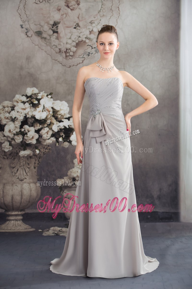 Beaded Strapless Empire Prom Dress With Brush For 2013 Spring