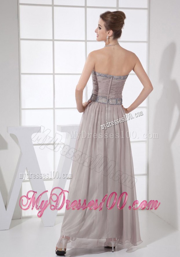 2013 New Beading Column Sweetheart Ankle-length Grey Prom Dress