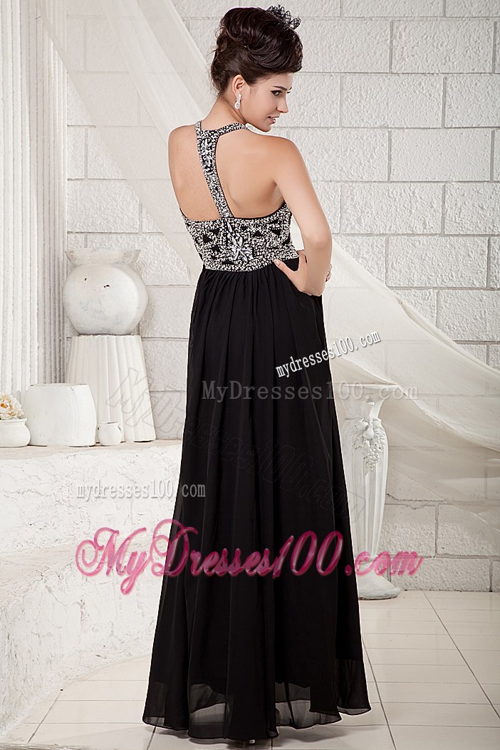 Popular Black Empire 2013 Prom Dress Straps Beading Floor-length