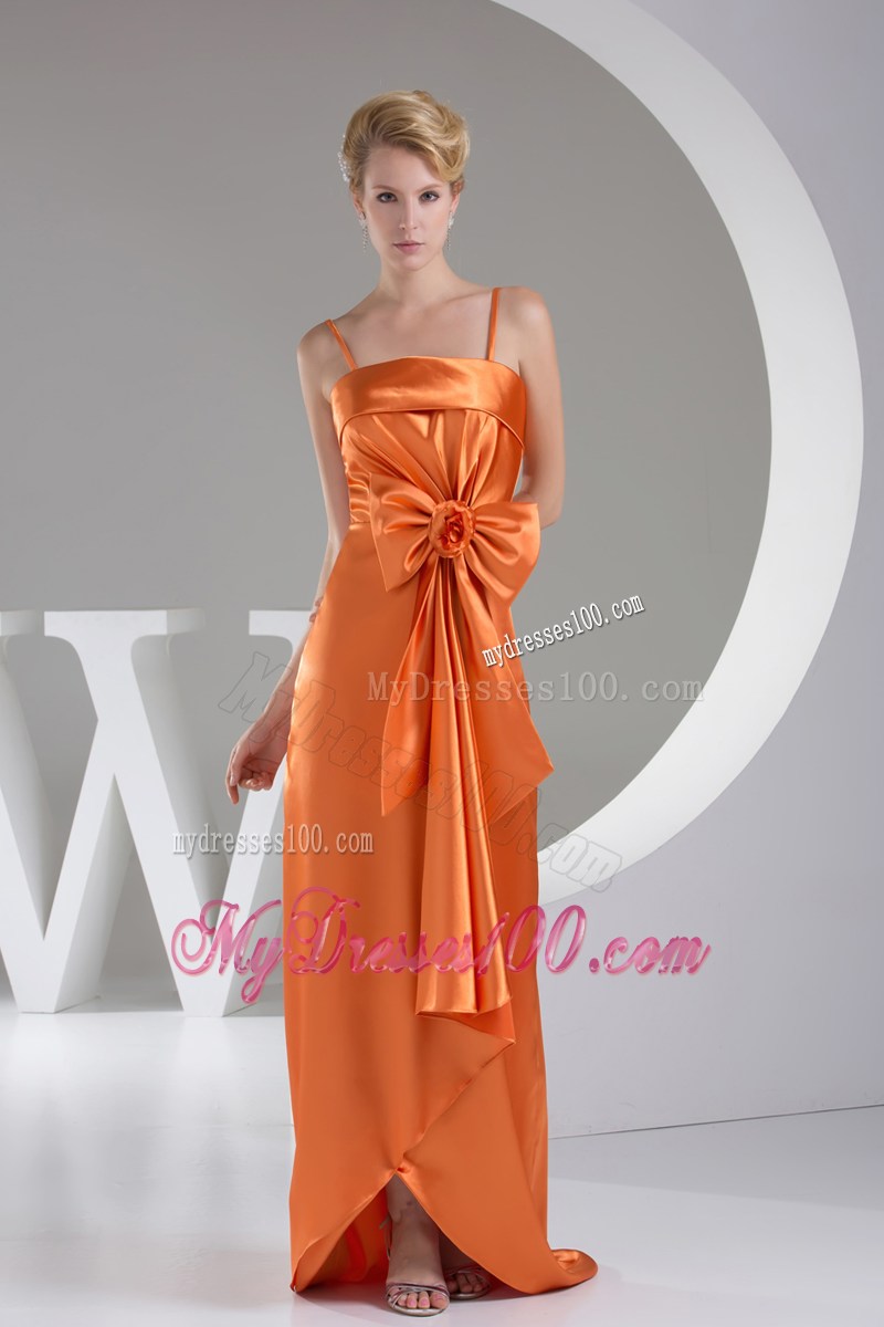 Bowknot Hand Made Flower Straps Brush Train Prom Dress
