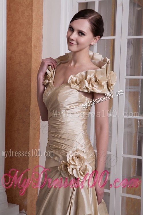 Customize Champagne Sweetheart 2013 Prom Dress Court Train