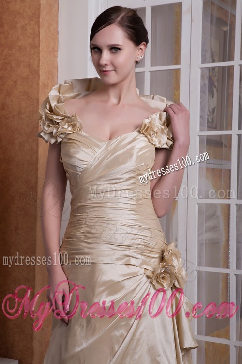 Customize Champagne Sweetheart 2013 Prom Dress Court Train