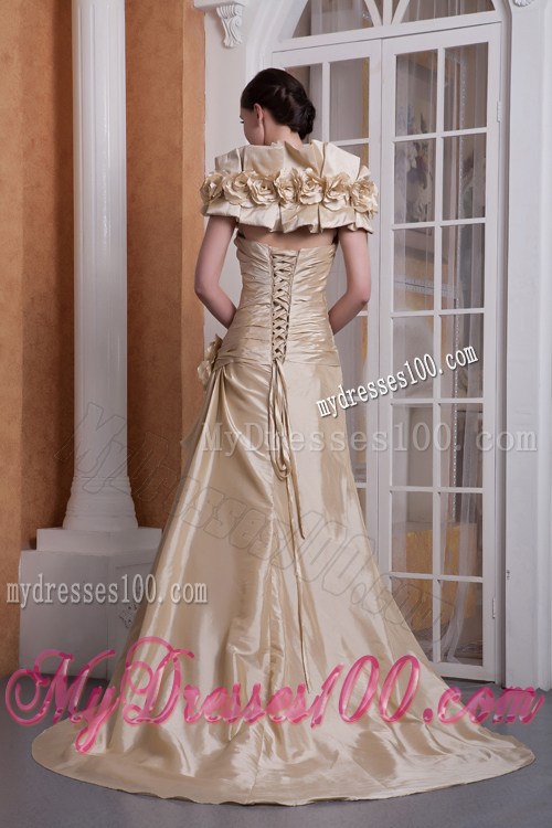 Customize Champagne Sweetheart 2013 Prom Dress Court Train