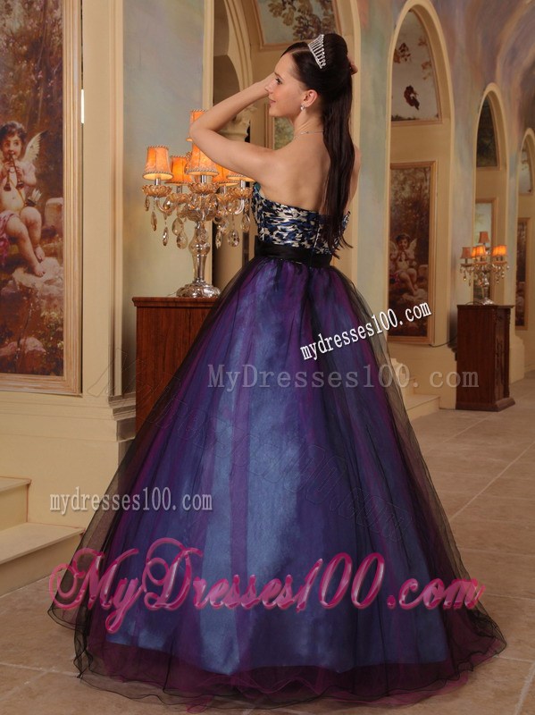 Purple Sweetheart Floor-length Beading Prom Pageant Dress