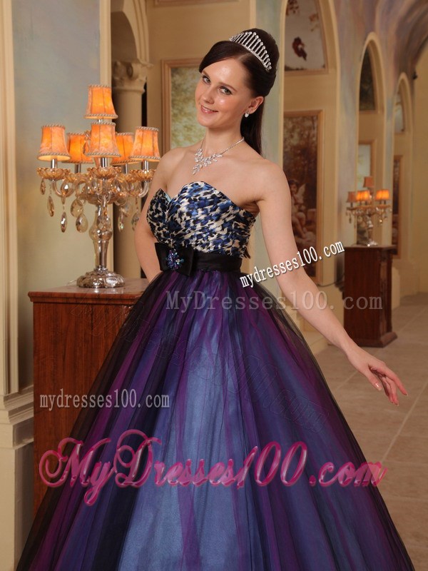 Purple Sweetheart Floor-length Beading Prom Pageant Dress
