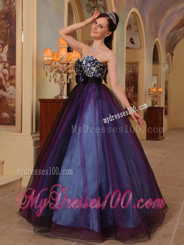 Purple Sweetheart Floor-length Beading Prom Pageant Dress
