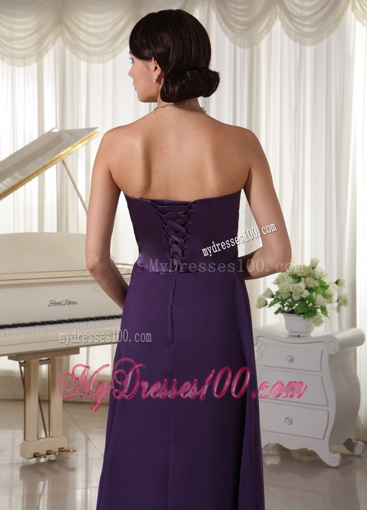 Empire Sweetheart Beaded Dark Purple Prom Evening Dress On Sale